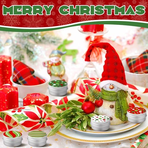 25 Pcs Christmas Lip Balm Gifts Bulk Elf Peppermint Candy Flavor Lip Balms Tins Employee Appreciation Thank You Gifts Christmas Stocking Stuffers for Women Men Coworkers Teachers(Chic Style)