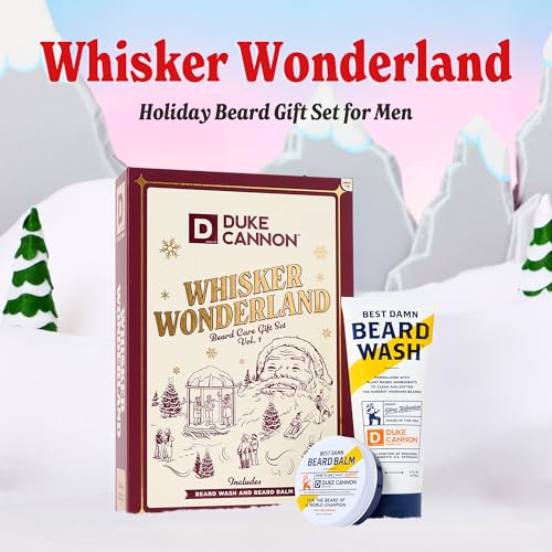 Duke Cannon Whisker Wonderland Beard Care Gift Set ? Beard Wash + Beard & Face Lotion ? Holiday Kit for Men ? Barley & Wheat Protein ? Vitamin B & E ? Light Citrus Scent ? Grooming Gift