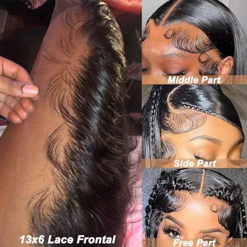 beauty youth 13x6 Straight Lace Frontal Transparent Pre Plucked Ear to Ear Lace Frontal Closure With Baby Hair Free Part Brazilian Virgin Human Hair 180% Density 18 Inch