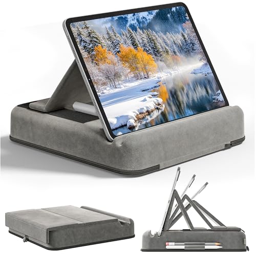 Foldable Tablet Pillow Stand for iPad, Multi-Angle Adjustable Holder