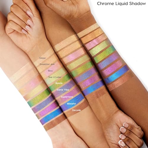 ColourPop Chrome Liquid Eyeshadow - Color-Shifting Chrome Eyeshadow with Long-Lasting & Ultra-Pigmented Formula - Beetle (0.05 oz)