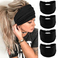 YONUF Wide Boho Headbands for Women - 4 Pack Knotted Hair Accessories