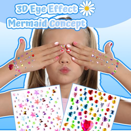 FANDAMEI Kids Press On Nails Set with Stickers & Gems