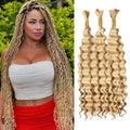 Brazilian Virgin Hair Braiding Bundle - 24" Deep Wave Honey Blonde