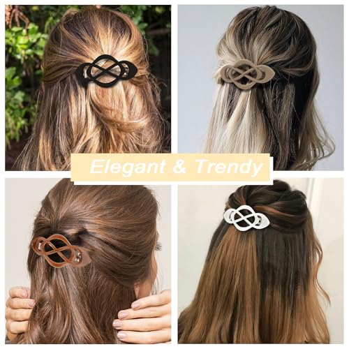 French Hair Barrettes Clips 4-Pack Set for Women