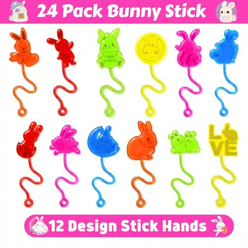 48pcs Bunny Party Favors - Stick Hands & Temporary Tattoos
