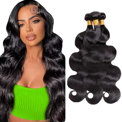 FuivJuix 1B Body Wave Human Hair Bundles - 18 Inch, 3 Pack