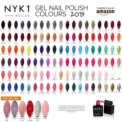 Baby Pink Gel Nail Polish - (Powder Puff) Light Soft Sparkly NYK1 Coral Pinky UV LED Nailac Gel Polish Colour