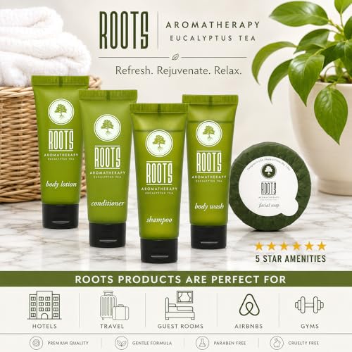 Roots Aromatherapy Hotel Toiletries Set - 150 Travel-Size Guest Amenities