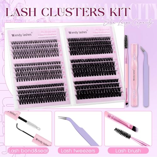 WENDY LASHES 30D-100D Cluster Lashes DIY Kit 10-16mm
