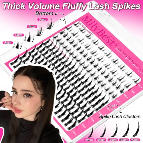 Bottom Lash Clusters with Spikes - Wispy D Curl Eyelash Extensions