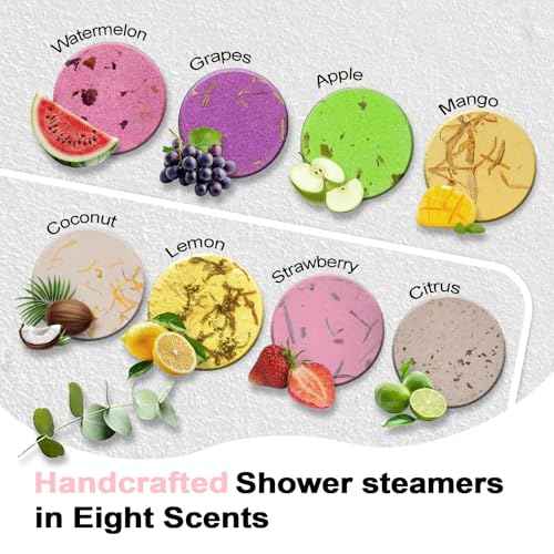 Shower Steamers Aromatherapy Travel Essentials for Women- SWCANDY 8 Pcs Bath Bombs Birthday Gifts for Men, Sister, Shower Bombs Stocking Stuffers Christmas Gifts Fruity