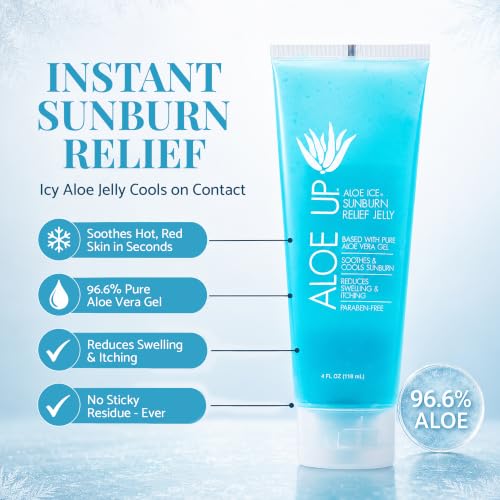 Aloe Up Pure Aloe Vera Gel 4oz - After Sun Sunburn Relief