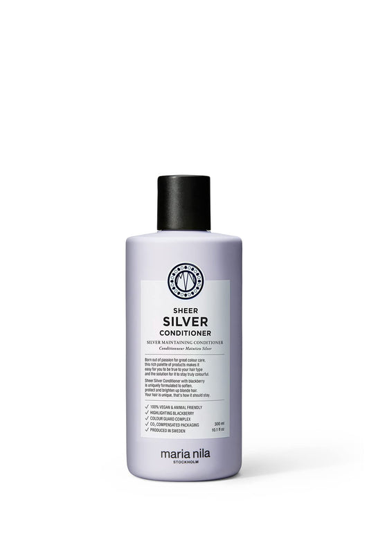 Maria Nila Sheer Silver, Conditioner 10.1 Fl Oz, Neutralizes Golden Shades, Violet Pigments Gives Cool Tone, 100% Vegan & Sulfate/Paraben free