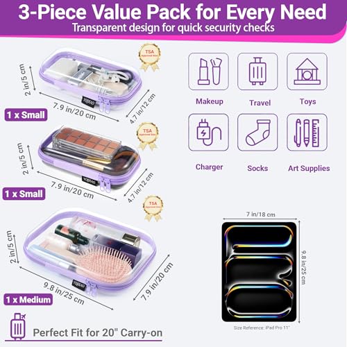 Clear Hard Shell Organizer Cases 3-Pack | PET Storage