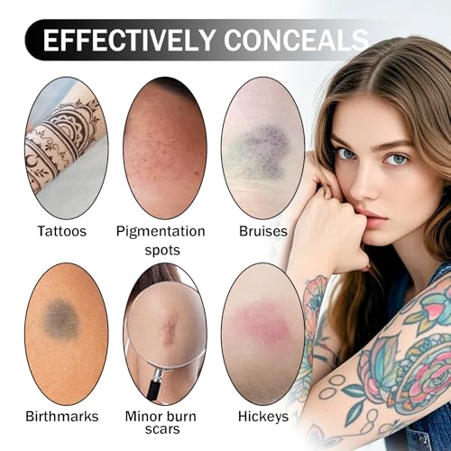 QSLYUYUAN Waterproof Tattoo Cover Up Makeup - Long-Lasting Concealer for Tattoos & Blemishes