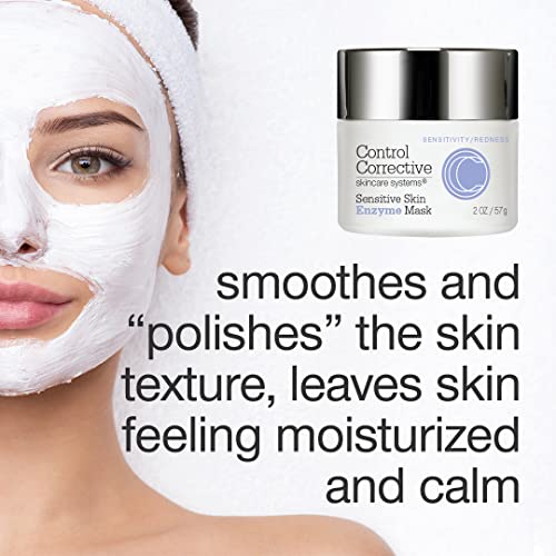 CONTROL CORRECTIVE Sensitive Skin Enzyme Mask, 2 Oz - Increases Hydration And Renews Skin Texture, Papaya Enzyme Based, Creamy Clay Mask Lightly Exfoliates Softens, Calms & Hydrates At The Same Time