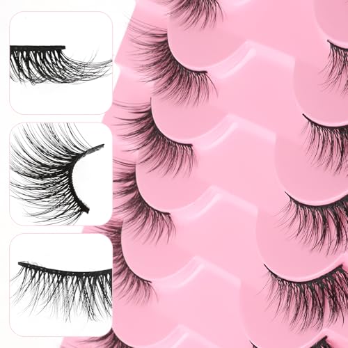 Sibba Half Eyelashes 20 Pairs - Natural Wispy Cat Eye Lashes