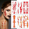 Flame Temporary Tattoo Stickers 6-Pack Waterproof