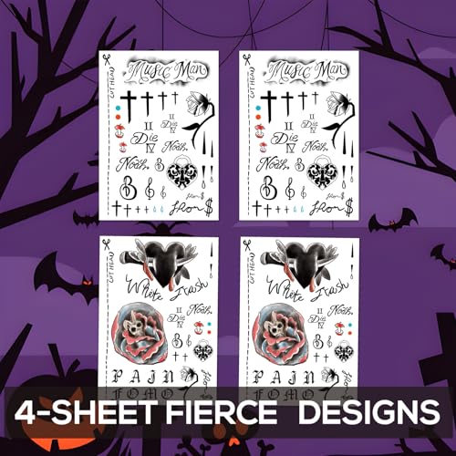 Country Rap Temporary Tattoos - 4 Sheets Waterproof Stickers