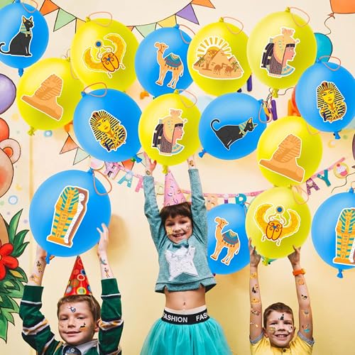 72-Piece Egyptian Party Favors Set with Punch Balloons & Tattoos