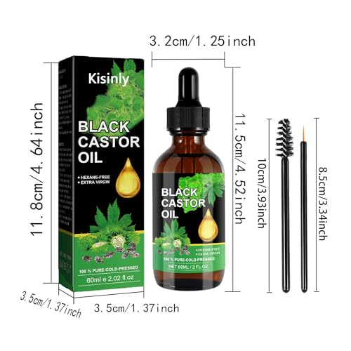 Kisinly Jamaican Black Castor Oil,Natural Organic Castor Oil for Hair Growth