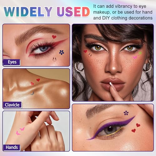 7-Piece Colorful Eyeliner Stamp Set with Dual-Ended Liners