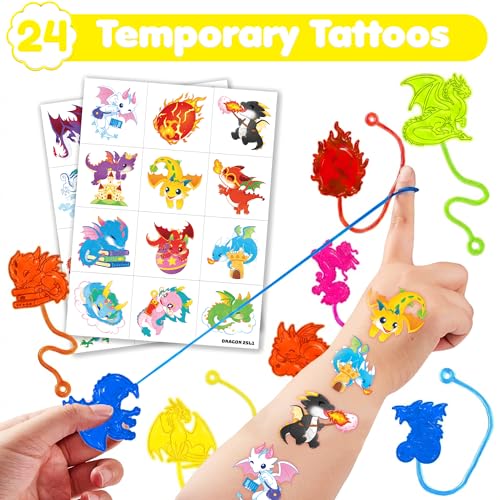 48pc Dragon Party Favors – Sticky Hands & Tattoos
