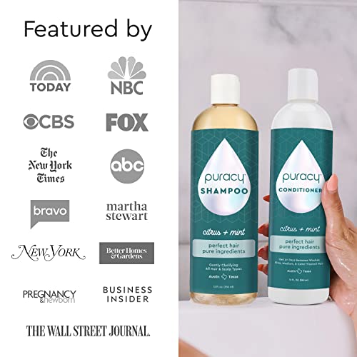 Puracy Conditioner, The Best for Fine, Medium, and Color-Treated Hair, Perfect Hair from Pure Ingredients, Stays Cleaner & Silkier Longer, 99.3% Natural Conditioner (12 Ounce)