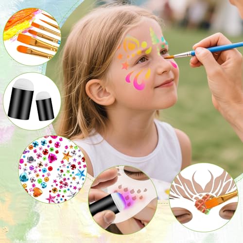 Face Paint Stencil Kit - 58 Piece Set with 36 Reusable Stencils