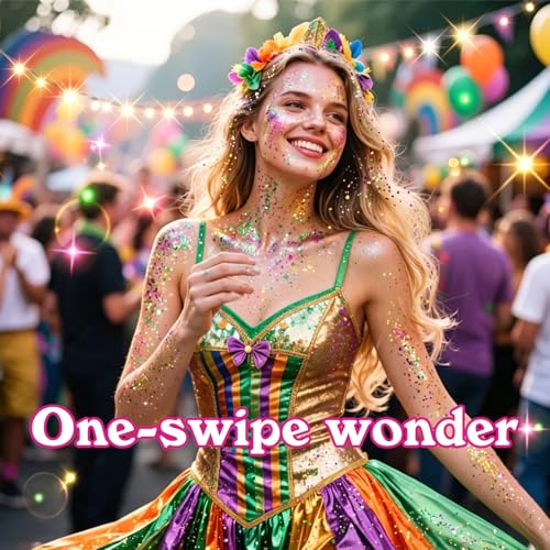 Glitter Hair Gel Stick - Red Gold Green Festival Makeup