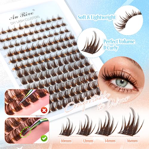Lash Clusters D Curl 10-16MM Wispy Eyelash Extensions 120Pcs