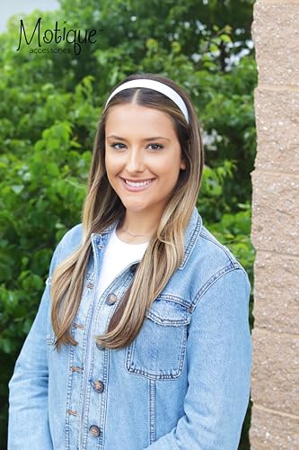 Motique Accessories 1 Inch White Satin Hard Headband