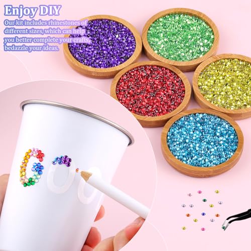 24000Pcs 3mm Resin Rhinestones Kit with Glue & Tweezers
