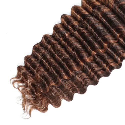 300g Brown Deep Wave Human Hair Bundles - 4/30 Brazilian Virgin Hair