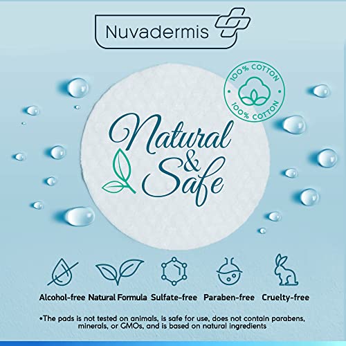NUVADERMIS Urea Cream & 35% Glycolic Acid Pads - 40% Urea Foot Repair Lotion - Hand Dry Skin Callus Remover - Exfoliating Facial Peel - Natural Resurfacing for Sensitive Skin - 60 Double-Side Pads