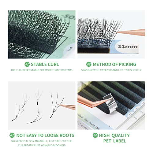 3D W Shape Eyelash Extensions 0.07 C Curl 8-14mm Mix
