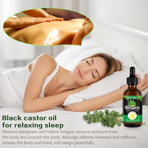 KPNEMA Jamaican Black Castor Oil for Hair Growth, Multipurpose Cold Pressed Natural Castor Oil for Hair and Skin, Eyebrow, Body Care,100% Pure Organic Black Castor Oil(2.02 Fl Oz)