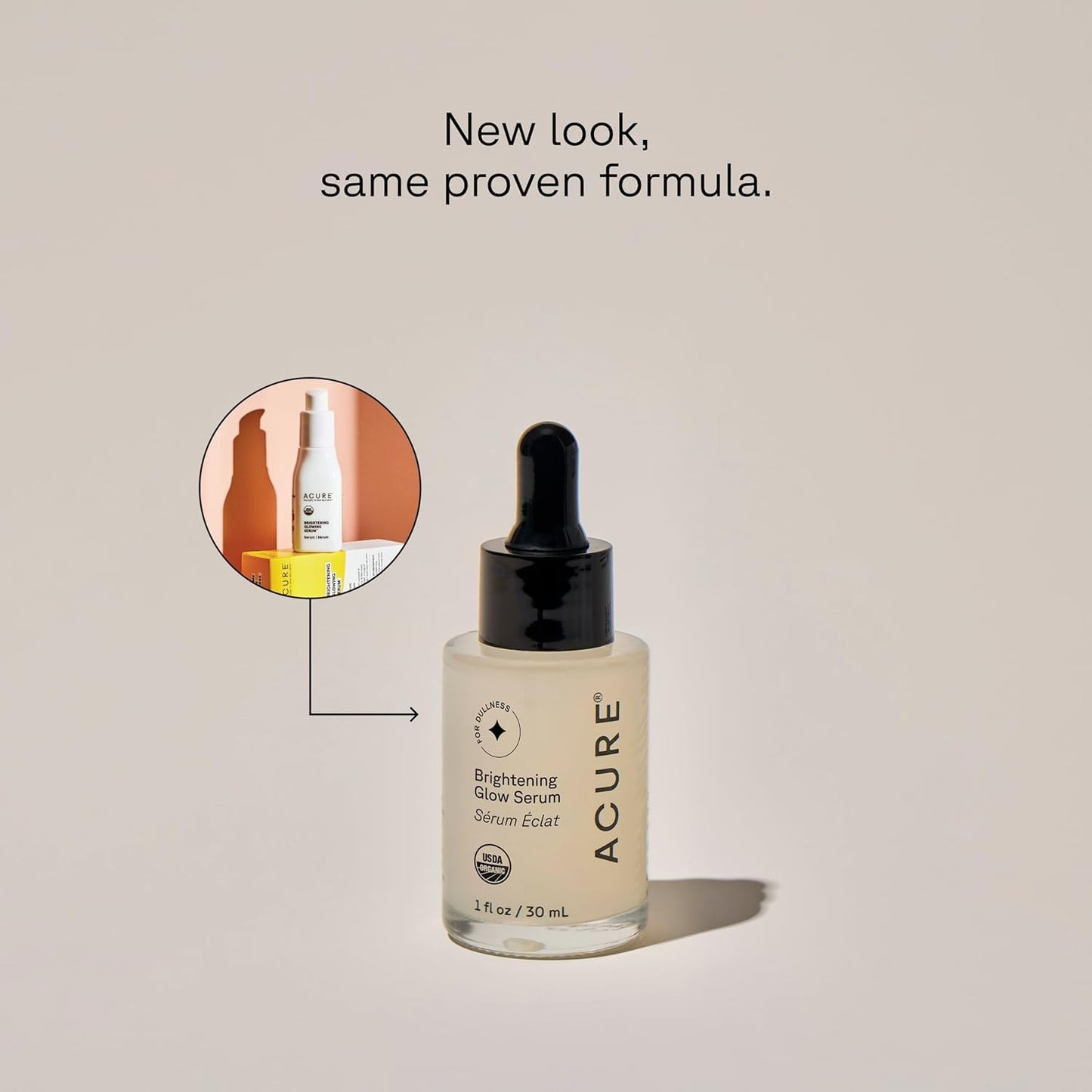 Acure Brightening Glow Serum - Anti Aging Face Serum, Bright Glow for Women & Men, Facial Skincare with Argan Oil and Cranberry Seed Oil, Vegan & Cruelty Free - 1 fl oz