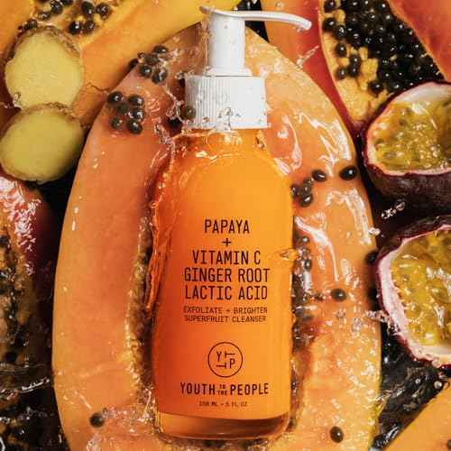 Youth To The People Superfruit Facial Cleanser Full Size - Papaya + Vitamin C Exfoliating Face Wash, Cellular Skin Renewal with AHA + BHA, Evens Skin Tone & Texture for Soft + Radiant Skin - 5 fl oz