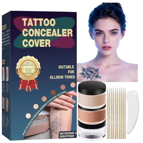 Waterproof Tattoo Cover Up Makeup Set - Full Coverage Concealer Cream