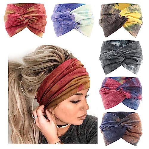 Extra Wide Headbands for Women Large Turban Headband Non Slip Boho Elastic Hairband Hair Twisted Knot Head Bands Accessories