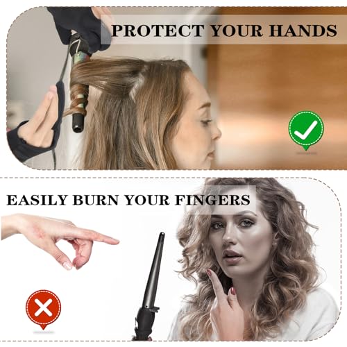 Heat Resistant Gloves for Hair Styling - 3 Finger, 4 Pack