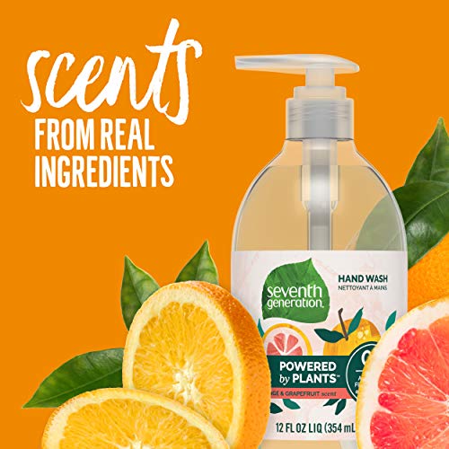 Seventh Generation Liquid Hand Soap, Mandarin Orange & Grapefruit, Gentle Plant-Based Formula, 12 Fl Oz