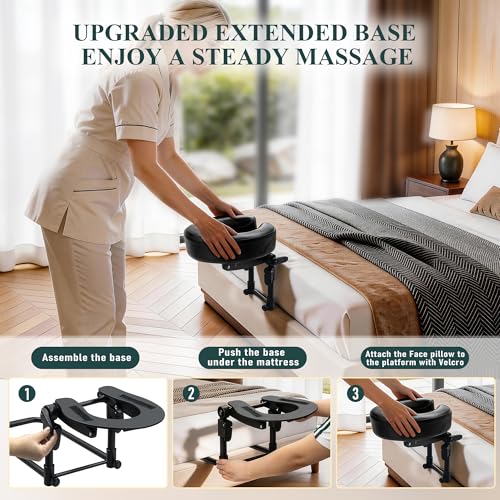 Adjustable Massage Headrest Pillow for Bed | Memory Foam Face Cradle