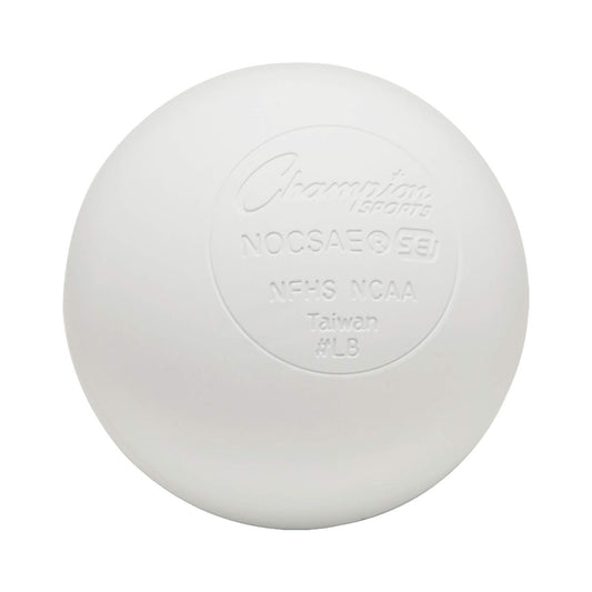 Champion Sports Colored Lacrosse Balls: White Official Size Sporting Goods Equipment for Professional, College & Grade School Games, Practices & Recreation - NCAA, NFHS and SEI Certified - 1 Pack