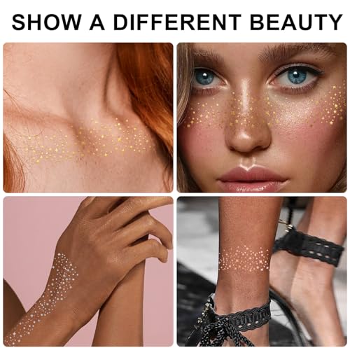 Silver Glitter Freckles Face Tattoos - 20Pc Waterproof Set