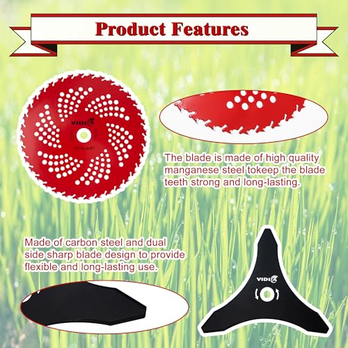 Carbide & Carbon Steel Weed Eater Blades with Universal Adapters