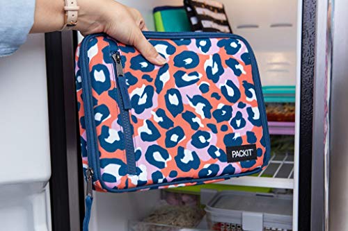 PackIt Freezable Classic Lunch Box, Wild Leopard Orange