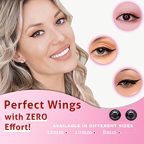 The Flick Stick Winged Eyeliner Stamp For Quick and Easy Cat Eye Makeup, SmudgeProof & Waterpoof Eye Liner Cat Eye Stencil Makeup Tool, Wingliner, Liquid Eyeliner Pens (10mm Classic, Midnight Black)